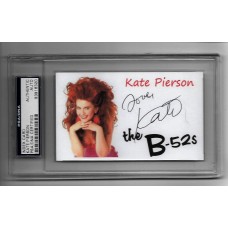 KATE PIERSON-  3x5 INDEX CARD THE B-52's   - PSA/DNA 
