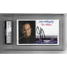 JOHN BILLINGSLEY - SIGNED 3x5 INDEX CARD - STAR TREK ENTERPRISE  - PSA/DNA  