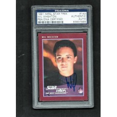 WIL WHEATON- SIGNED 1991 IMPEL  STAR TREK THE NEXT GENERATION #142 TRADING CARD - PSA/DNA  