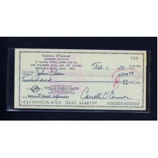 CARROLL O CONNOR and JOHN OLSEN { DUEL SIGNED }  CANCELED CHECK 1980  ALL IN THE FAMILY - RARE !!